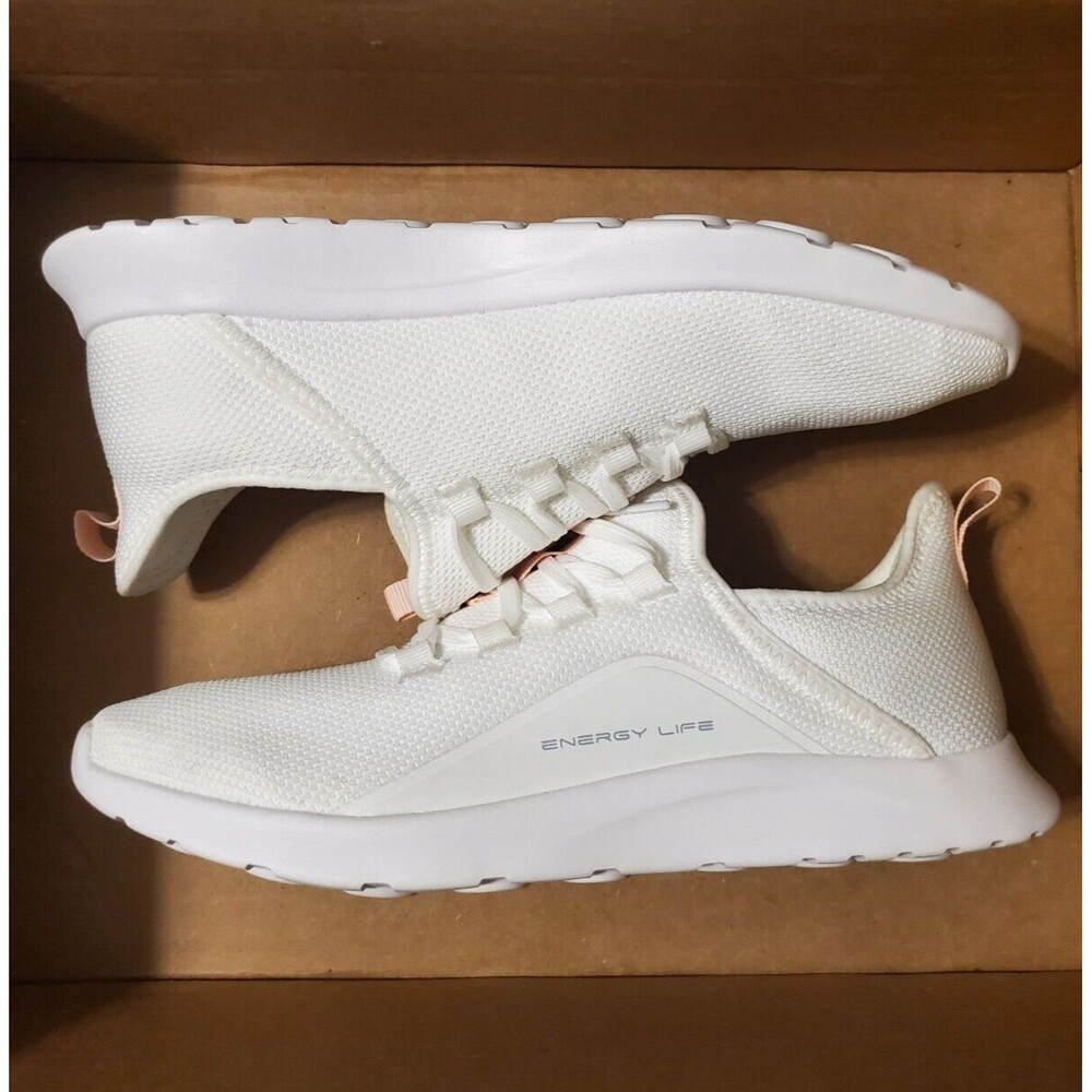 Aleader Womens Energycloud White Pink Size 10 Lace Up Casual Athletic Shoes